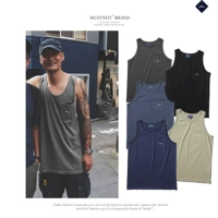 Yu Wenle với thương hiệu thủy triều DCDT cotton thể thao cotton thấm mồ hôi vest thêu thêu đáy tay áo thun nam - Lót áo thun ba lỗ