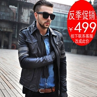 2018 mùa thu biohazard M65 da bò da người đàn ông da của phần ngắn slim jacket jacket bay xe máy quần áo triều áo phao lông vũ