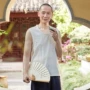 Tuyệt vời trái tim trống gốc phong cách Trung Quốc vest nam mùa hè mỏng phần tay áo phong cách quốc gia retro giản dị Zen mồ hôi vest - Lót áo thun ba lỗ