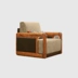 Trung Quốc phong cách ghế gỗ rắn ghế sofa đơn đơn giản hiện đại khách sạn dân cư phòng khách vải vải kết hợp với bàn ghế cà phê - Bộ đồ nội thất Bộ đồ nội thất