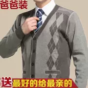 Áo nịt len ​​dành cho người trung niên Áo len cổ chữ V Áo len dệt kim