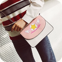 Anime xung quanh thẻ ma thuật cô gái đeo vai sakura dễ thương màu sắc ma thuật mềm mại chị Messenger túi hoạt hình vui nhộn túi nhỏ sticker búp bê