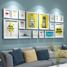 Настенные фотокартины 照片墙相框墙客厅简约现代装饰相框挂墙创意组合悬挂实木相片墙