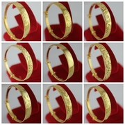 Đồng thau mạ vàng cưới đẩy- kéo vòng đeo tay 12mm rộng điều chỉnh giả vàng nữ vòng đeo tay chạy Jianghu triển lãm