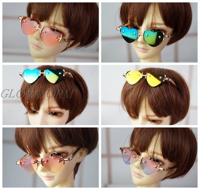 taobao agent Glasses heart shaped, sunglasses, doll, multicoloured props, scale 1:3