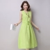 Mùa hè 2019 phiên bản Hàn Quốc mới của eo màu rắn là cotton mỏng và đầm lanh nữ size lớn không tay vest rộng - Sản phẩm HOT Sản phẩm HOT