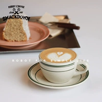 Tuxton подлинный зеленый линия керамическая кофейная чашка диск Korean ins ins retro lattimonal coffee cufe cup Cup Cup