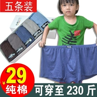 Áo thun cotton 5 tuổi trung niên quần đùi cotton rộng kích thước lớn cộng với phân bón để tăng quần short béo quần lót tập gym