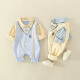 Детский милый комплект для выхода на улицу для новорожденных, осенний, популярно в интернете