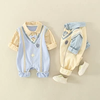 Детский милый комплект для выхода на улицу для новорожденных, осенний, популярно в интернете