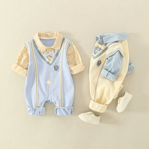 Детский милый комплект для выхода на улицу для новорожденных, осенний, популярно в интернете