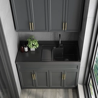 Балкон -алюминиевый промытый шкаф черный рок нано -цветов