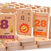 Montessori early education toys 3-6 năm tuổi bé trẻ em của khối xây dựng nhận ra ký tự Trung Quốc kỹ thuật số domino câu đố hỗ trợ giảng dạy