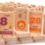 Montessori early education toys 3-6 năm tuổi bé trẻ em của khối xây dựng nhận ra ký tự Trung Quốc kỹ thuật số domino câu đố hỗ trợ giảng dạy đồ chơi gỗ