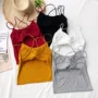 2018 mùa hè mới Hồng Kông hương vị chic máy cẩn thận chữ thập mở lại áo ngắn đoạn rốn yếm nữ áo len sát nách