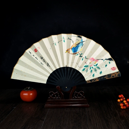 Круглый веер, портативное украшение подходит для фотосессий, ручная роспись, подарок на день рождения, сделано на заказ, китайский стиль