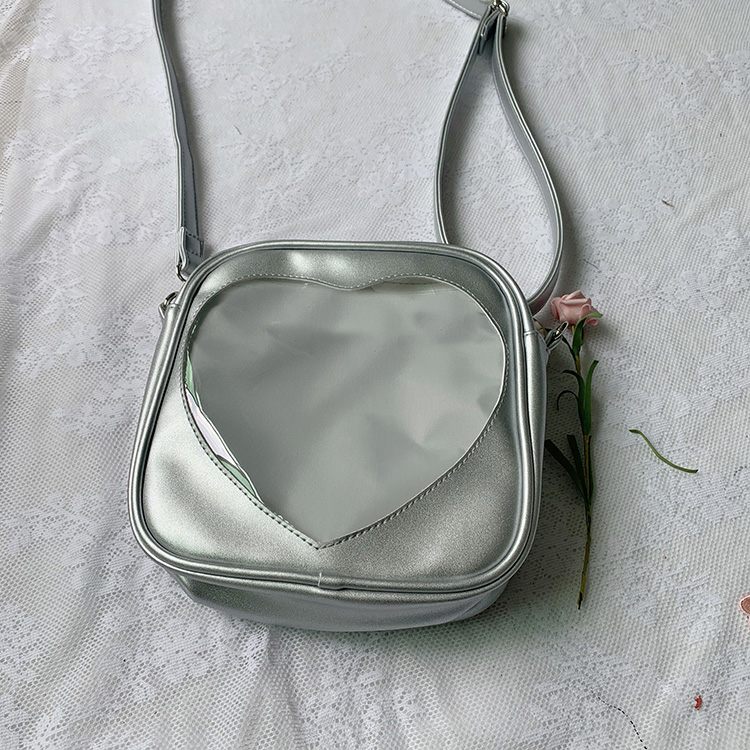 Small Pain Package Silver Grey SpotCherry sauce daily Basics Prick Baji Small Pain bag One shoulder Inclined shoulder bag Simplicity Japan and Korea Mobile phone bag JK Female bag PU
