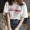 Mùa hè 2018 mới dành cho nữ Sinh viên Hàn Quốc tay ngắn buông xõa Sen nhỏ hoang dã ngọt ngào - Áo phông áo phông trơn