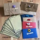 4 цветной конверт + 8 кусочков буквы бумаги + коробка + бумажный пакет