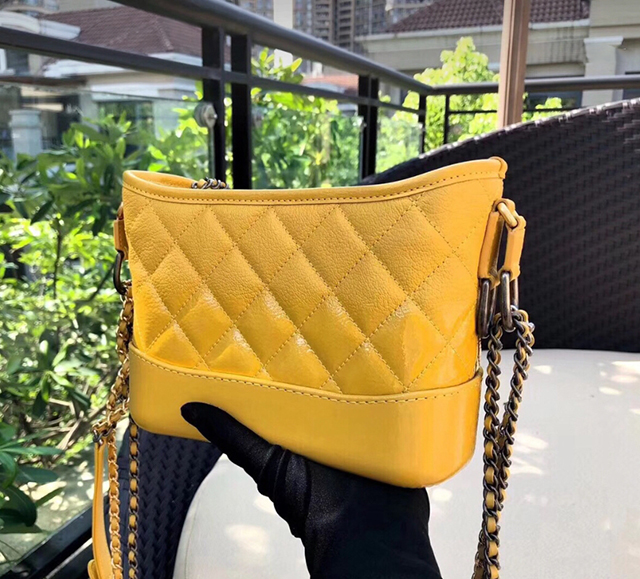 Lemon Yellow Gradually IncreasesBag female 2020 spring new pattern Little fragrance genuine leather Stray bag One shoulder Oblique span Rhombic grid Chain package Versatile Female bag