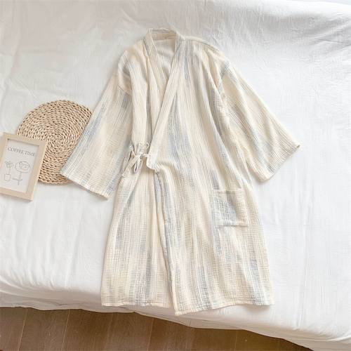 Хлопковый марлевый японский летний банный халат