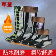 Giày ống cao cổ nam ấm mưa thời trang mặc đế dày đi mưa đế xuồng chống thấm nước chống trượt lao động bảo hiểm giày cao su dài