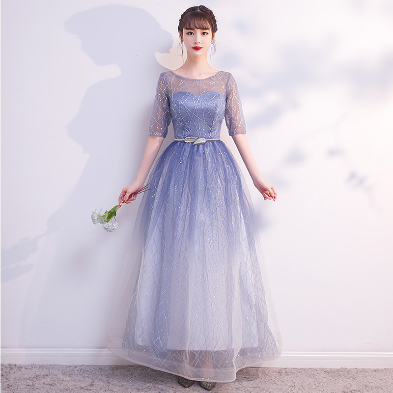 Rental evening dress 2019 new gradient color banquet noble temperament long celebrities host performance annual chorus chorus