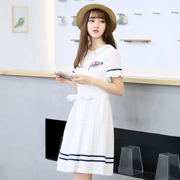 Đầm dự tiệc 2019 hè mới dành cho học sinh Hàn Quốc một chiếc váy nơ từ trường gió - A-Line Váy