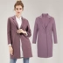 Châu Âu đích thực đầy đủ thủ công hai mặt áo mùa đông dài phần len cashmere tinh khiết phụ nữ - Áo len lót đôi áo phao dáng dài hàn quốc Áo len lót đôi