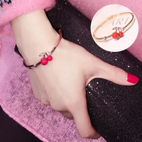 Vòng tay anh đào đỏ kim cương pha lê phóng đại vòng tay Hàn Quốc Nhật Bản và Hàn Quốc đơn giản cá tính trang sức ngọt ngào vòng tay nữ vòng đeo tay