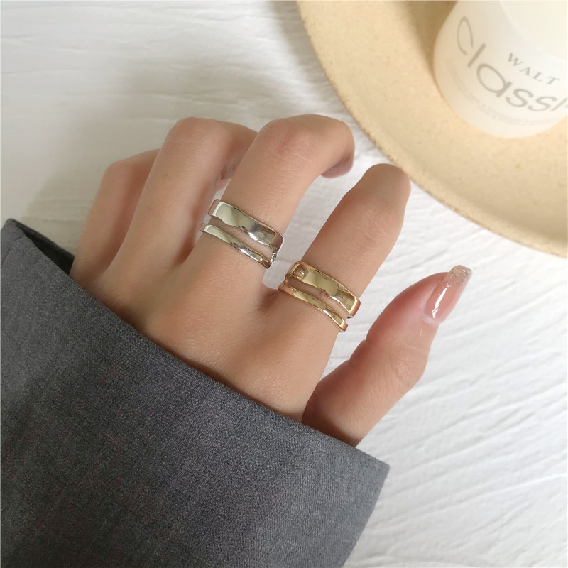 Кольцо на указательный палец для женщин популярный Индивидуальность, прилив, холодный ветер, нишевый дизайн, простой и нерегулируемый браслет- кольцо