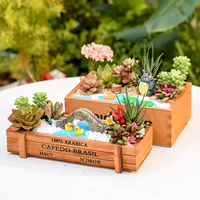 Ретро деревянный цветочный горшок, деревянная коробка, мини-бокс, микро пейзаж, «сделай сам»