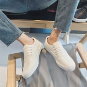 Phiên bản Hàn Quốc của xu hướng giày trắng nhỏ màu trắng hoang dã Giày vải Bắc Kinh cũ Giày nam một đôi giày lười nam - Plimsolls