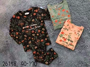 Bộ đồ lót bé gái bằng da bé gái X-M26158 Bộ đồ ngủ dệt kim cotton mùa thu 2019 thu đông - Quần áo lót