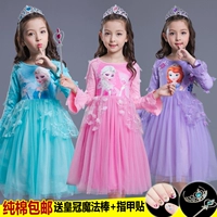 Váy công chúa đông lạnh Váy dài tay Aisha Dress Children mặc mùa xuân mùa thu Sophia Váy - Váy váy trẻ em hàn quốc