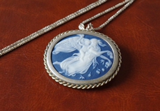 Украшения на шею 欧洲首饰925银陶瓷肖像挂件胸针二用 2个仙女16.6克925银链2.8克