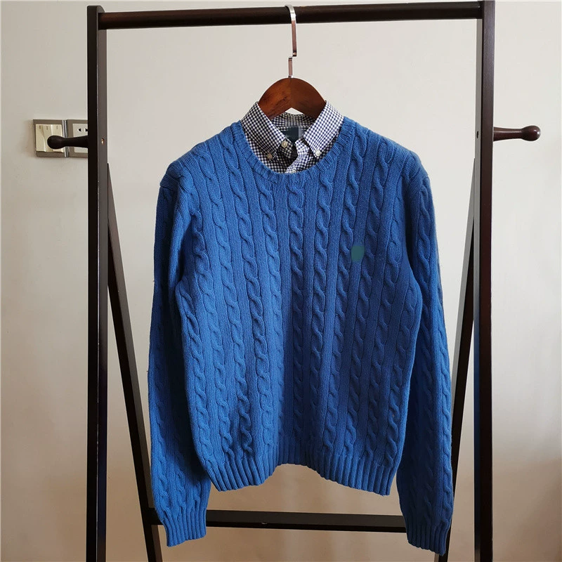 Đại diện thương hiệu Mỹ nam cổ tròn xoắn dày 90 len 10 áo len cashmere áo len ấm áp - Áo len