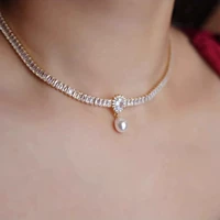 Дизайнерское ожерелье из жемчуга, цепочка до ключиц, Италия, французский стиль