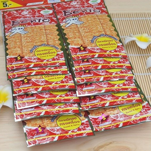 Таиландская версия Bento Squid Flower 20 маленькие пакеты с пряным сладким и пряным супер -хлаженным кальмаром сушено
