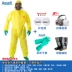Quần áo chống hóa chất chống axit và kiềm Weihujia 3000 quần áo bảo hộ chống axit và kiềm dính liền với hóa chất hóa học 