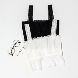 Mùa hè cô gái chống chói vest ren sling đoạn ngắn có các sinh viên ống đen top lót đồ lót