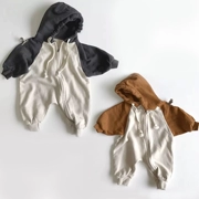 Mùa thu đông 2019 em bé Hàn Quốc trùm đầu áo len một mảnh nam và nữ màu bé phù hợp với quần áo leo núi cho trẻ sơ sinh - Áo liền quần