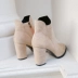 Booties nữ mùa xuân và mùa thu và mùa đông dày với giày bốt Martin phong cách Anh giày da cao cổ nữ Giày ống