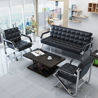 Sofa văn phòng đơn giản hiện đại ba người kinh doanh nội thất khu vực lễ tân tiếp tân tủ văn phòng giá rẻ
