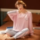 Bộ Đồ Ngủ Nữ Thu Đông Mới Hoạt Hình Cotton Tay Dài Công Chúa Gió Gợi Cảm Ngọt Hàn Quốc Thường Ngày Ở Nhà Bộ Nữ