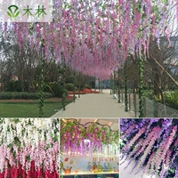 Hoa giả hoa giả hoa wisteria bó hoa tím đậu hoa nụ hoa mây lá đám cưới trang trí nội thất vòm nho - Hoa nhân tạo / Cây / Trái cây chậu hoa giả
