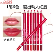 Son môi chính hãng Flamingo Lip liner nhựa màu đỏ nude Dì màu Lip liner Son môi không thấm nước - Bút chì môi / môi lót