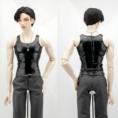 taobao agent UF70 Uncle leather jacket tight vest BJD baby clothing back magic sticker happy apple house