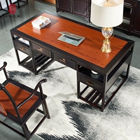 Bàn làm việc kiểu Trung Quốc mới bằng gỗ hồng mộc kết hợp ghế văn phòng bằng gỗ rắn - Bộ đồ nội thất giường gấp thông minh