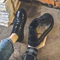 Martens, флисовые короткие сапоги в английском стиле для мальчиков, универсальные ботинки, высокая обувь, осенние